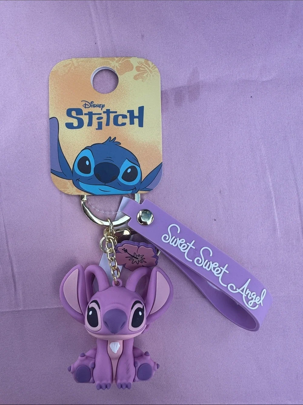 Disney Purple Stitch 'Sweet Sweet Angel' Silicone Keychain for Kids